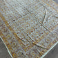1970s Vintage Indian Cotton Hand Block Printed Uncut Fabric Yardage - Burgundy / Yellow / Paisley- 82" x 100" (#3)