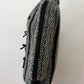 1980s Vintage Black & White Shaggy Knit Coat
