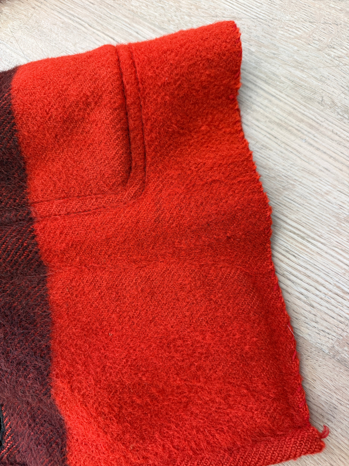 1950s Vintage Hudson Bay Red and Back Point Stripe Blanket Jacket Coat