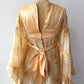 1970s Vintage Gunne Sax by Jessica Angel Kimono Bell Sleeve Maxi Wedding Bridal Dress in Seashell Siren Print
