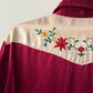 1950s Vintage Triple LLL Brand Western Embroidered Flower Western Satin Rayon Pearl Snap Shirt