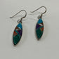 1990s Vintage Sterling Silver Stone Inlay Earrings
