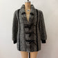 1980s Vintage Black & White Shaggy Knit Coat