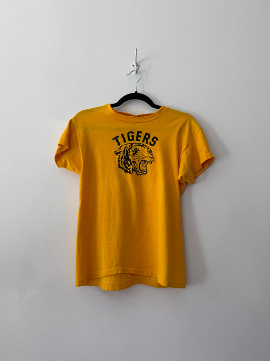 1970s Vintage Funny Face Beisbolcats Tigers Tee shirt in Yellow