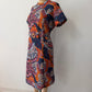 1970's Vintage Paisley Belted Shift Dress Made in USA by City Scene Plus VOLUP