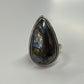 1990s Vintage Nuumite and Sterling Teardrop Ring - Size 7