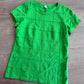 1990s Vintage Bright Green Square Patchwork Top Tee Shirt