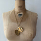 1970s Vintage Gold Toned Script Locket Pendant Necklace