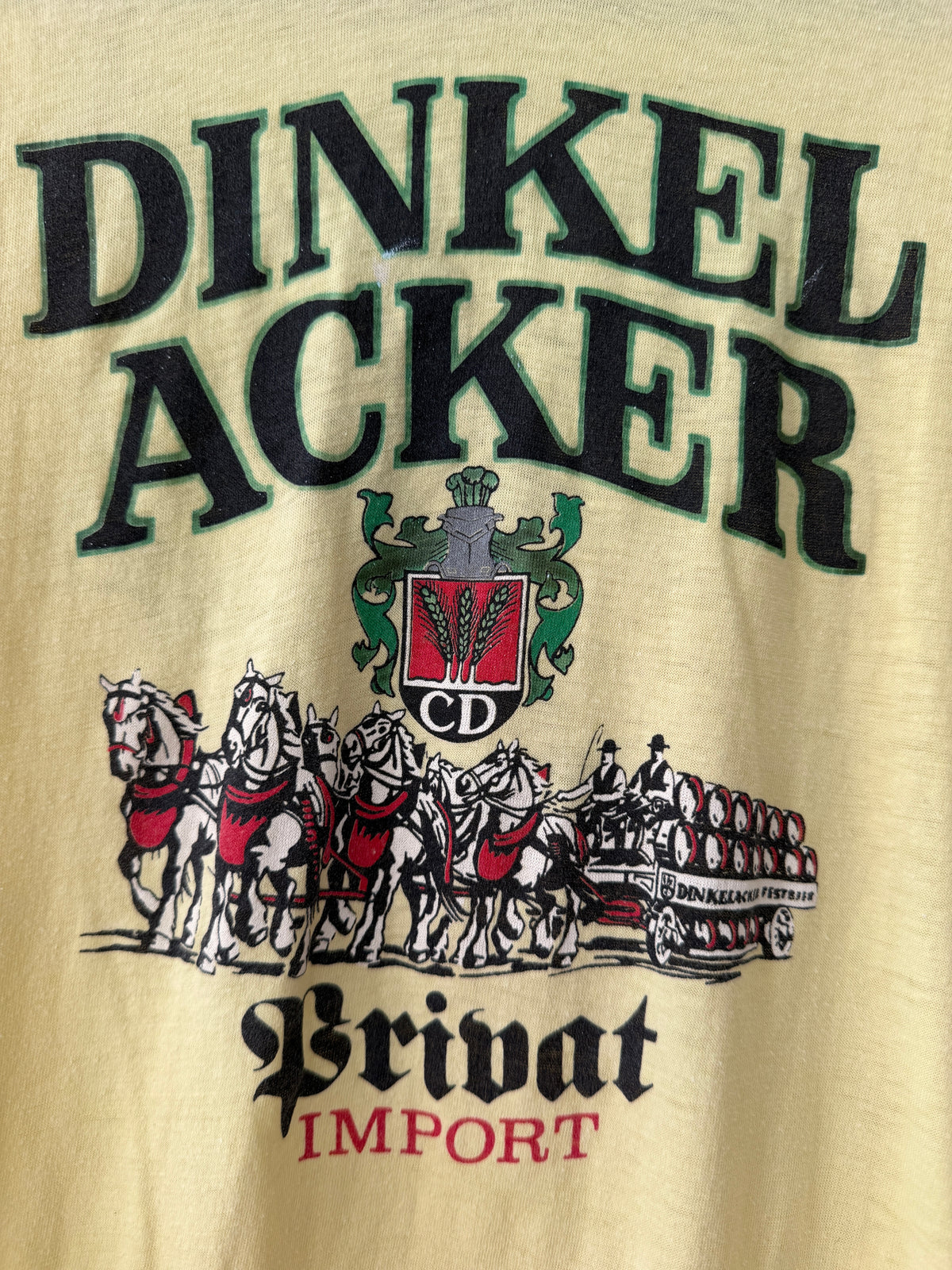 1980s Vintage Dinkel Acker German Brewery Beer T-shirt