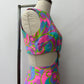 1960s Vintage Neon Paisley Swirls Mod Cutout Go-Go Dress by Elizabeth Jean - Jamaica Fashion Guild Label