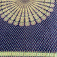 1980s Vintage Indian Cotton Hand Block Printed Uncut Fabric Yardage - Micro Floral / Mandala / Blue - 102" x 68" (#14)