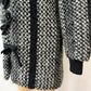 1980s Vintage Black & White Shaggy Knit Coat