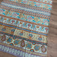 1970s Vintage Hand Block Printed Indian Cotton Fabric - Purple / Blue / Turquoise / Orange  - 62" x 92" (#7)