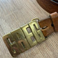 1970s Vintage Greg !! Brass Buckle on Leather Belt
