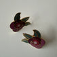 1990s Vintage Laurel Birch "Deco Rose" Clip On earrings