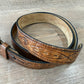 1970s Vintage Greg !! Brass Buckle on Leather Belt