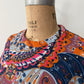 1970's Vintage Paisley Belted Shift Dress Made in USA by City Scene Plus VOLUP