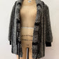 1980s Vintage Black & White Shaggy Knit Coat