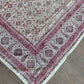1970s Vintage Indian Cotton Hand Block Printed Uncut Fabric Yardage - Pink / Red -   64" x 98" (#4)