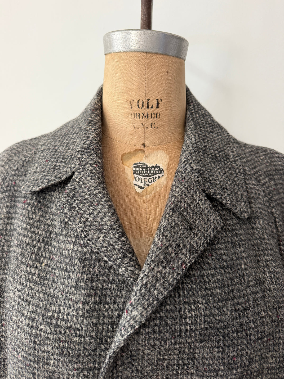 1960s Vintage Gray Harris Tweed Scottish Wool Coat