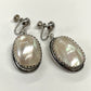 1950s Vintage Whiting and Davis Sterling and Mother of Pearl Screwback Earrings
