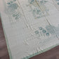1940s - 1950s Vintage Indian Cotton Hand Block Printed Uncut Fabric Yardage - Cream / Robin's Egg Blue / Abstract Basket Florals - 80” x 96" (#9)