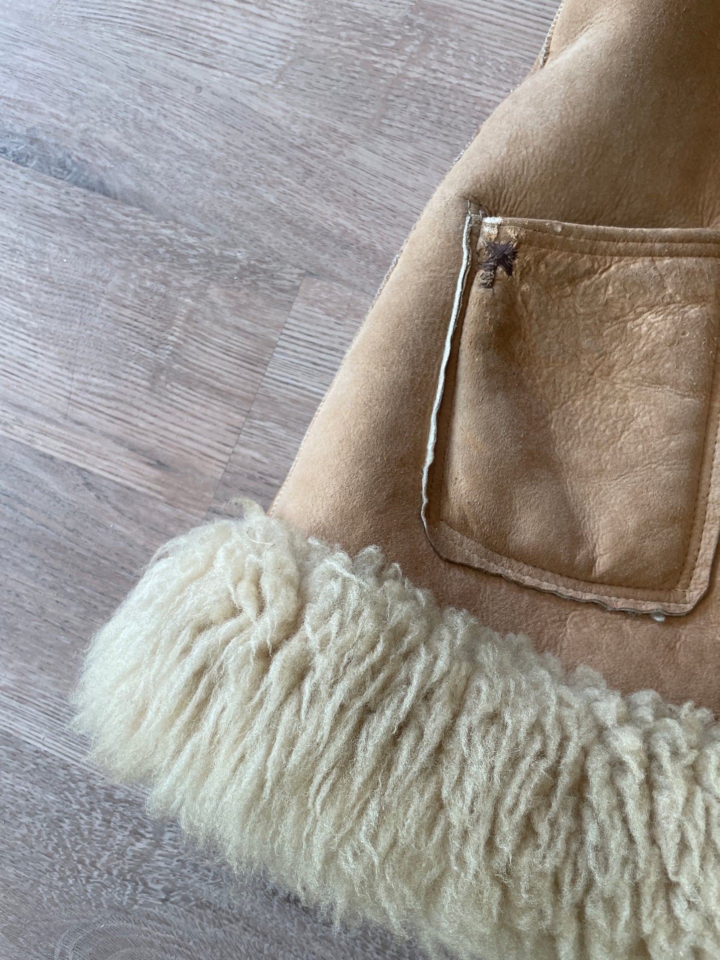 1970s Vintage Stunning Shearling Penny Lane Suede Leather Coat