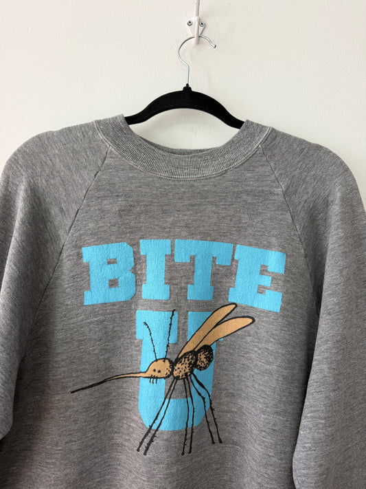 1980s Vintage "Bite U" Mosquito University Funny Crewneck