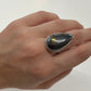1990s Vintage Nuumite and Sterling Teardrop Ring - Size 7