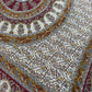 1970s Vintage Indian Cotton Hand Block Printed Uncut Fabric Yardage - Mustard / Gray / Elephants - 156" x 92" (#1)
