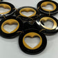 Bakelite & Celluloid Heart Cutout Statement Bib Necklace by Artisan Signed G. Balman