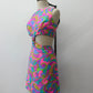 1960s Vintage Neon Paisley Swirls Mod Cutout Go-Go Dress by Elizabeth Jean - Jamaica Fashion Guild Label
