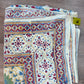 1970s Vintage Indian Cotton Hand Block Printed Uncut Fabric Yardage - Red / Cream / Blue / Green Large Blooms - 66" x 98" (#6)
