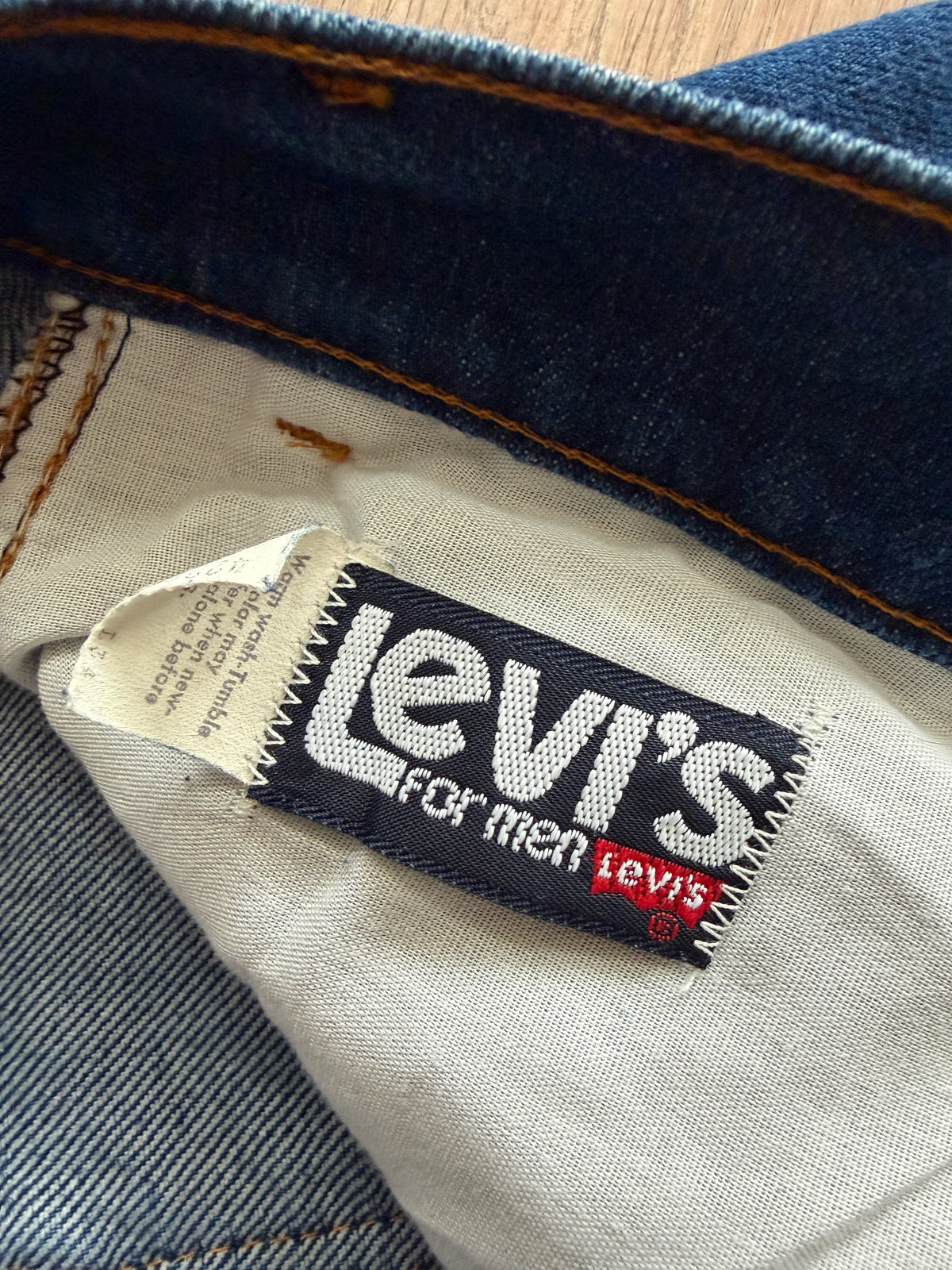 1970s Vintage Orange Tab Dark Wash 481 Levi's for Men Denim Jeans