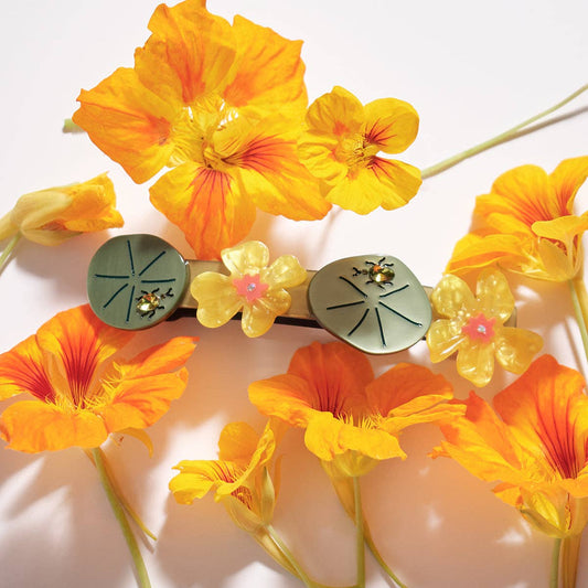 Jeweled Nasturtium French Barrette | Winona Irene