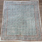 1970s Vintage Indian Cotton Hand Block Printed Uncut Fabric Yardage - Coral / Teal - 80" x 92" (#8)