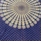 1980s Vintage Indian Cotton Hand Block Printed Uncut Fabric Yardage - Micro Floral / Mandala / Blue - 102" x 68" (#14)