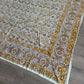1970s Vintage Indian Cotton Hand Block Printed Uncut Fabric Yardage - Burgundy / Yellow / Paisley- 82" x 100" (#3)