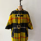 1960s Yellow Plaid Buckle Poncho Capelette by King of the Ponchos