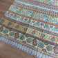 1970s Vintage Hand Block Printed Indian Cotton Fabric - Purple / Blue / Turquoise / Orange  - 62" x 92" (#7)