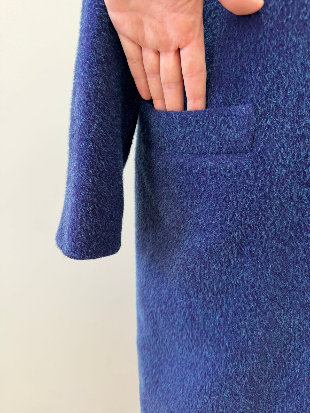 1950s Vintage Purple and Teal Wool Dress Swing Coat