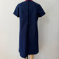 1970s Vintage Mod Navy w/ Red Scalloped Trim A-Line Dress