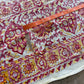 1970s Vintage Indian Cotton Hand Block Printed Uncut Fabric Yardage - Red / Pink / Yellow Lotus Flower - 64" x 100" (#2)