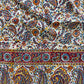1970s Vintage Indian Cotton Hand Block Printed Uncut Fabric Yardage - Red / Yellow / Blue / Paisley - 98" x 64" (#5)