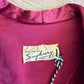 1940s Vintage Satin Plum Robe with Shell Buttons Old Hollywood Style