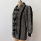 1980s Vintage Black & White Shaggy Knit Coat