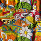 1960s - 1970s Vintage Pair of Iconic Groovy Flower Power Hippie Cotton Curtains