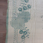1940s - 1950s Vintage Indian Cotton Hand Block Printed Uncut Fabric Yardage - Cream / Robin's Egg Blue / Abstract Basket Florals - 80” x 96" (#9)