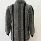 1980s Vintage Black & White Shaggy Knit Coat