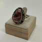 1980s Vintage Sterling and Agate Southwest Ring - Size 13